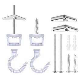 Evsteluo Rotatable Swag Ceiling Hooks for Hanging Plants Heavy Duty Swivel Hook with Hardware Ceiling Installation Cavity Wall Fixing (2 Sets White)