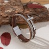 FANCY SHINY Cross Leather Wrap Bracelets Christian Jewelry Religious Baptism