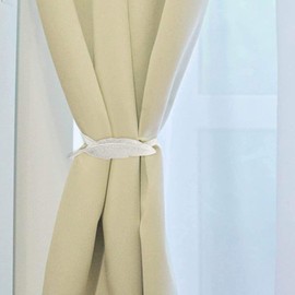 JI Pack of 2 curtain tiebacks, tie hooks for curtains, curtain clip curtain holders, alloy curtain holders for curtains, tiebacks, curtain clips, tie backs (silver leaves)