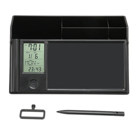 Multifunctional Electronic Calendar Desktop Storage Box with LCD Writing Pad Thermometer Humidity for Home Office