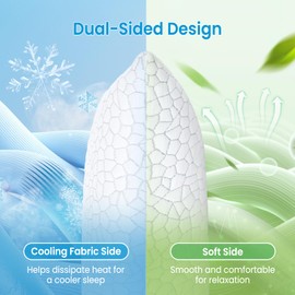 QUTOOL Luxury Cooling Body Pillows for Adults, Adjustable Loft Shredded Memory Foam Full Body Pillow, Long Pillow for Bed with Removable Double-Sided Soft & Cool Cover, White (18"x51")