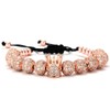 GVUSMIL Rose Gold Luxury CZ Imperial Crown Braided Copper Bracelets