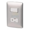 Volteck PA-APCO-IP Plate armored contact and switch, silver, Italian line
