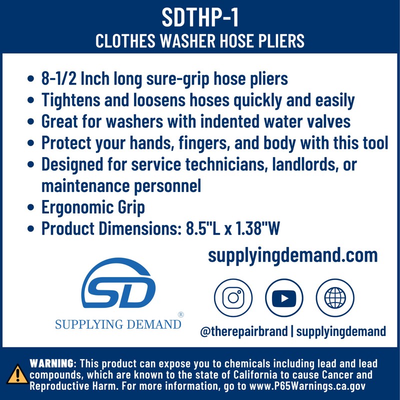 Supplying Demand THP-1 20001120 Clothes Washer Hose Pliers