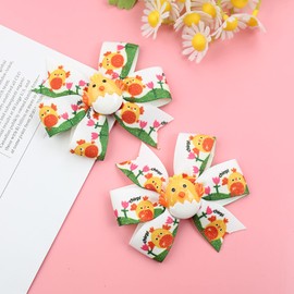 Easter Hair Clips Chick Hair Bows Alligator Claw Clips for Kids Easter Hair Clip with Yellow Cute Chick Hair Accessories for Women Girls Claw Clips 2PCS