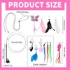 Homiliky Feather Teaser Cat Toy with Bell - 13Pcs Interactive