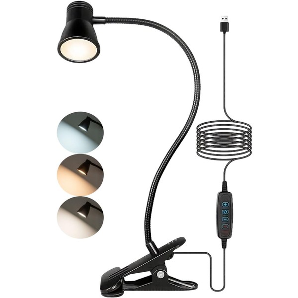 LED Desk Light with Clamp – USB-Powered Adjustable Table Lamp