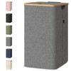 BALEINE Laundry Hamper with Lid, Tall Laundry Baskets with Bamboo