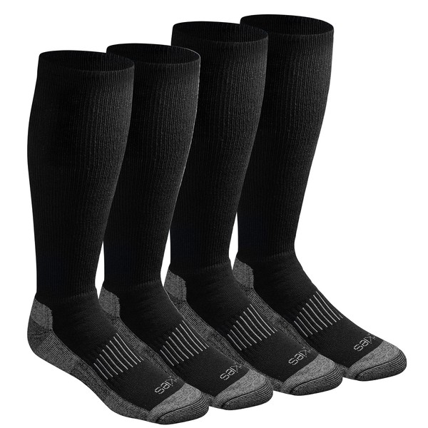 Dickies Men's Light Comfort Compression Over-The-Calf Socks, Black (4 Pairs),