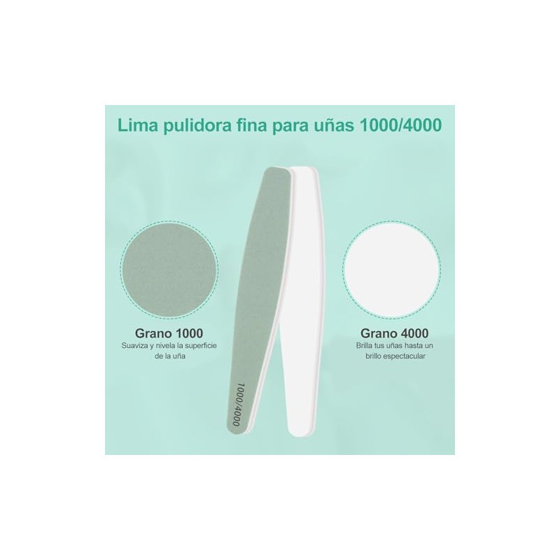CGBE Limas Para Uñas: 12 Limas De Uñas Lavables De