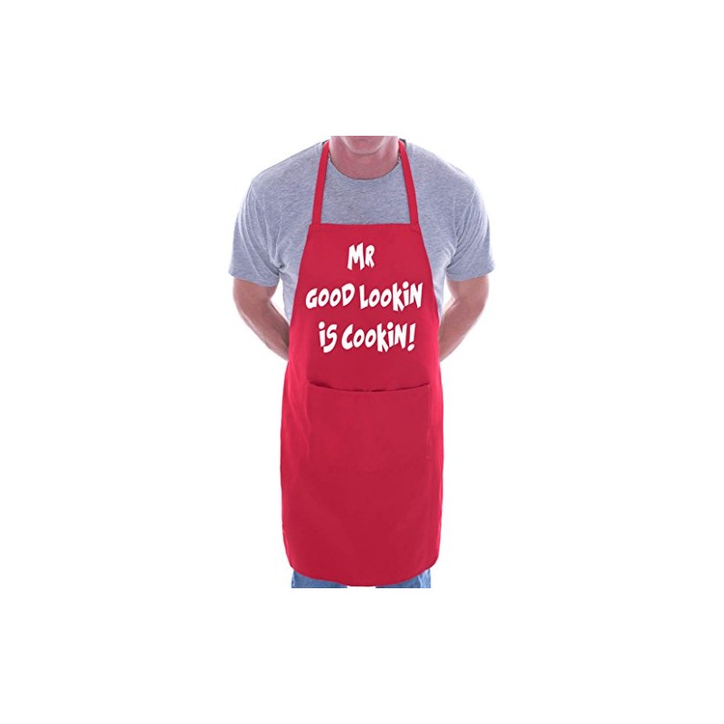 print4ucouk Mr Good Lookin Is Cookin Novelty Cooking Funny Unisex
