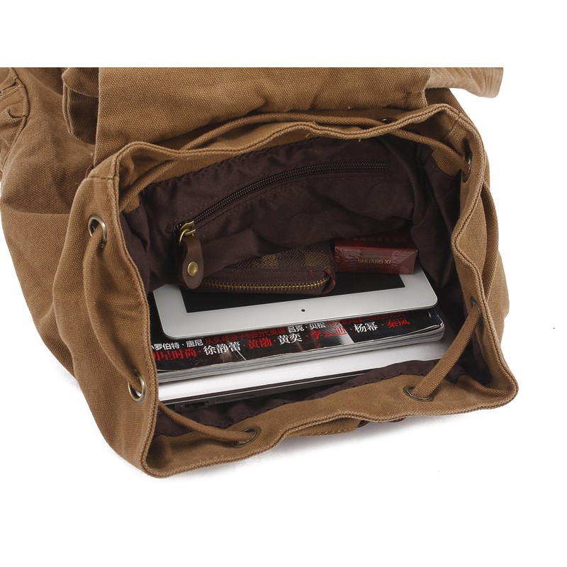 Yimidear Canvas Rucksack, Herren Damen Vintage Rucksäcke Retro Schulrucksack Wanderrucksack