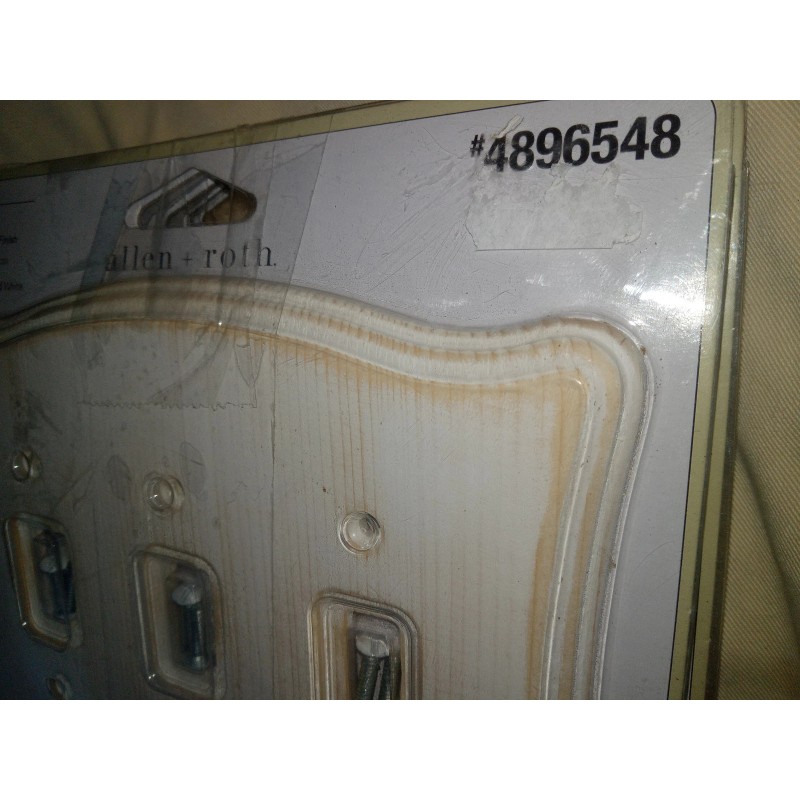 ALLEN + ROTH Avignon Triple Switch Plate Antique White 4896548