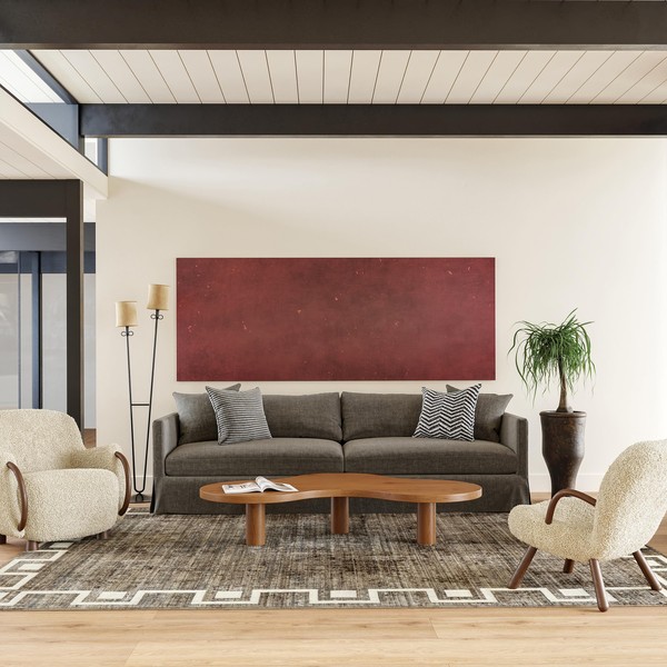 Rugs USA Olvera Geometric Bordered Area Rug, 4' x 6'5",