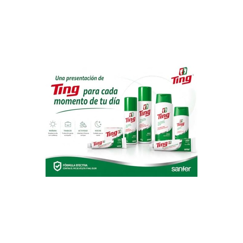 Ting Polvo Talco Antimicótico para Pies Control de Humedad, 150