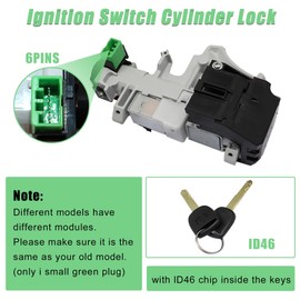 XQSMWF Ignition Switch Cylinder Lock with 2 Keys Compatible with Honda Accord 2003-2007，Odyssey 2005-2007，Civic 2003-2005，Element 2007# 35100-SDA-A71