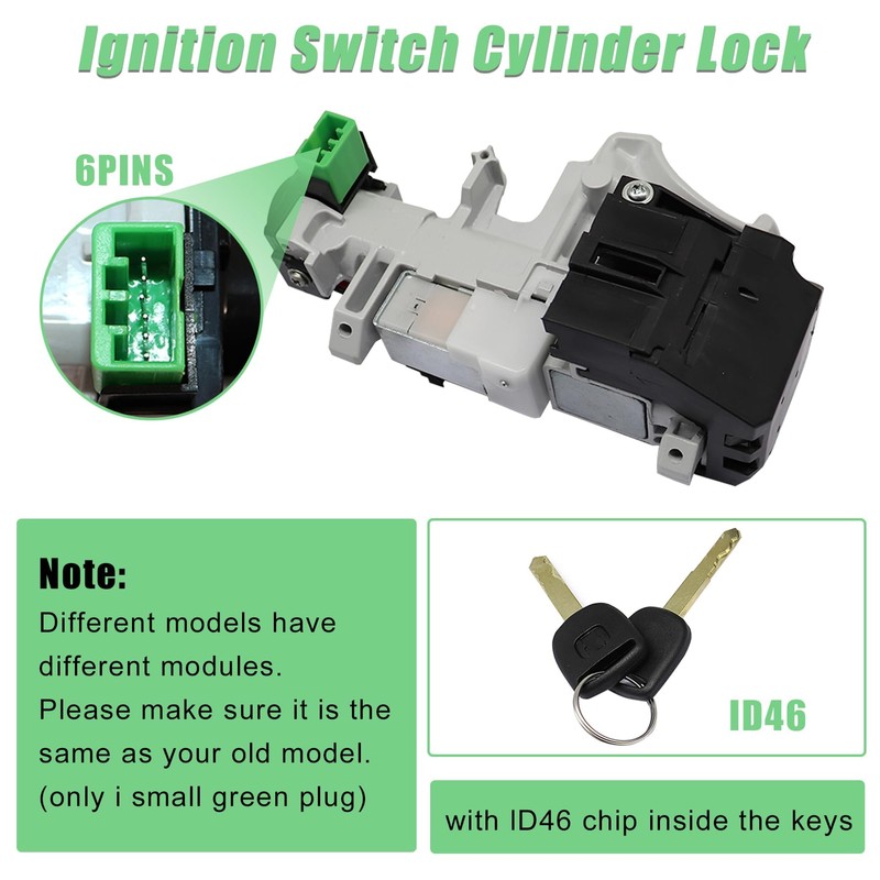XQSMWF Ignition Switch Cylinder Lock with 2 Keys Compatible with