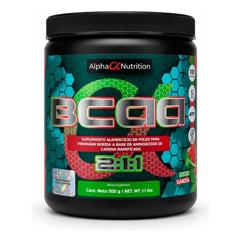 BCAA 211 Alpha Nutrition Aminoacidos 500 grs 100 Porciones Sabor
