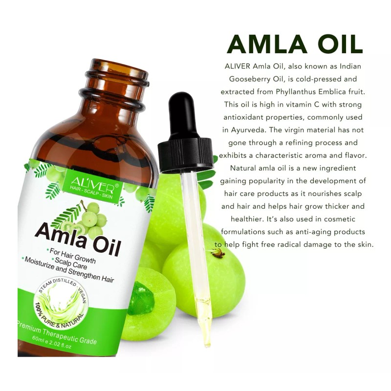 Aliver Aceite De Amla Control Caída Fortalece Folículos Capilares