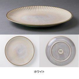 Mino Pottery Mino Ware Kiln Hen Sendan 235 Plate, White