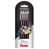 Pentel K110-4COL Dual Metallic Hybrid Gelroller, verschiedene farb-Effekte auf Hellem/Dunklem