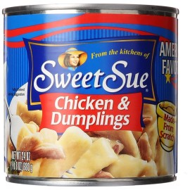 Sweet Sue Chicken & Dumplings 24 Oz Can (Pack of 1) Heat and Serve Soup Meal 14G Protein..