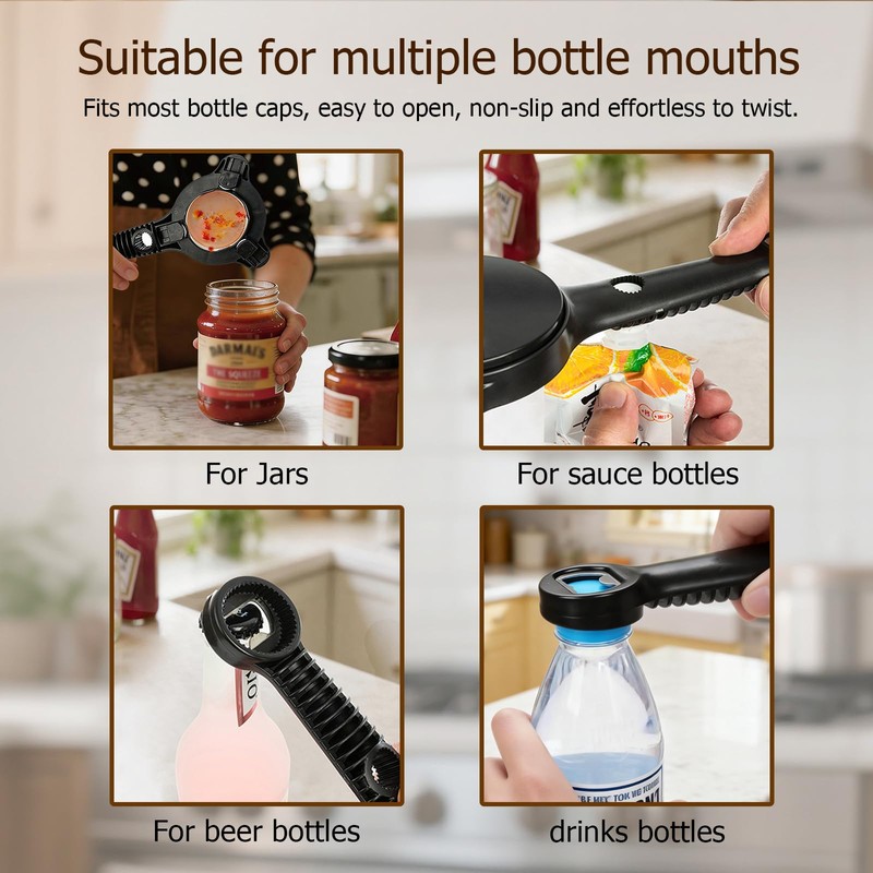 4-in-1 Jar Opener, Adjustable Jar Opener for Seniors, Kitchen Tool
