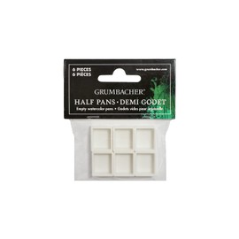 Grumbacher Empty Half, 6/Pack Watercolor Pan, White
