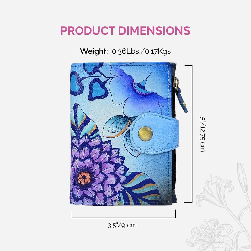 Anna by Anuschka Ladies Genuine Leather Purse Hand-Painted Original Artwork,