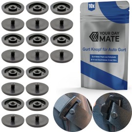 Belt button for car belt, 10 pairs, made of hard plastic, in black, for many car belts, strap return replacement button, seat belt rivets, car seat belt rivet seat, car seat belt repair, spare part