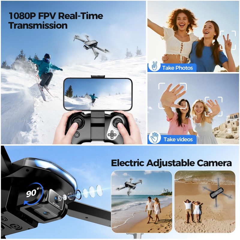 Drone with Camera 1080P HD FPV Foldable Drone for Adults
