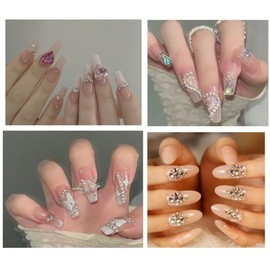 1440 Pcs Rhinestones Nail Gems for Nail Art,6 Sizes Flat Back AB Crystal Nail Art Rhinestones,Rhinestones Flat Back Gems with Tweezer for Nails,Face Eye Makeup,Clothes,Craft (C Nail Rhinestones)