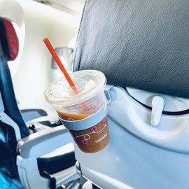 FLYGA Airplane Drink or Phone Holder Travel Accessory (Gray)