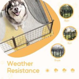 Dog Playpen 24 Inch 8 Panels, Heavy Duty Metal Pet Playpen Indoor Outdoor for Camping, Yard, RV, Garden Fence, Privacy Patio, Black