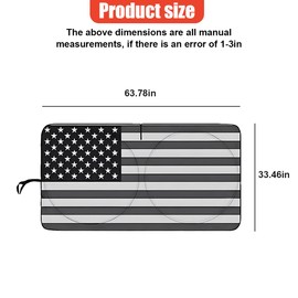 UHANBUT American Flag Car Front Window Sun Shade, Block UV & Sun Heat Rays, Automotive Windshield Shade to Keep Your Auto Cool, Foldable Vehicle Interior Protection Cover for Car, Truck (Black, L)