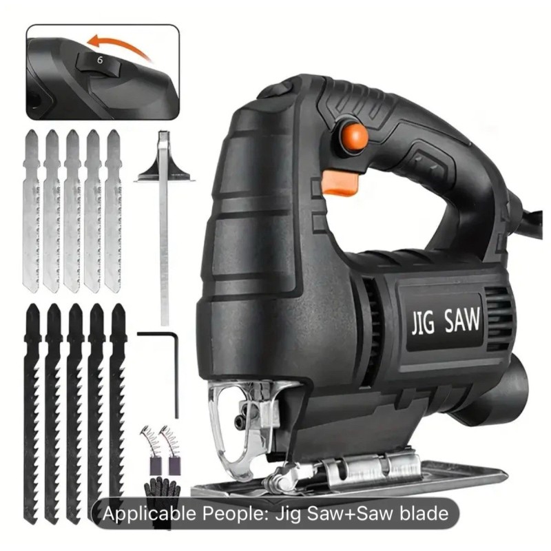 Unbranded Electric Handle Jig Saw Black Variable Speed 45 Degree