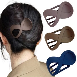 Hair Clip Women Elegant Hair Clips Women Large Matte Hair Clips For Women And Girls Hair Styling Accessories (Brown Blue Purple Grey)