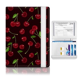 ATJFKIXL Passport Holder for Travel Essentials, RFID Premium Leather Passport Wallet Cover Case for Travel Must Haves Accessories, Passport Book Holders for Women Men Cute Cherry