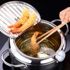Japanese Mini Stainless Steel Frying Pot with Thermometer Induction Cooker