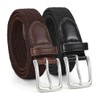 YOYEAH 2 Stück Elastischer Gürtel Herren - Stretchgürtel Flechtgürtel ohne