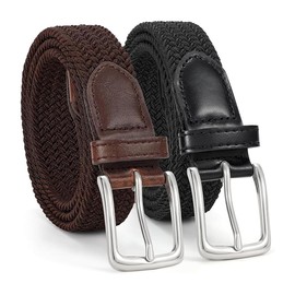 YOYEAH 2 Stück Elastischer Gürtel Herren - Stretchgürtel Flechtgürtel ohne Löcher - Dehnbarer Herrengürtel - Männergürtel