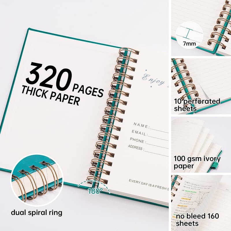 Notebook A5 Lined, Hardcover Journal Notepad with 100 GSM Thick