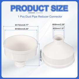 Duct Reducer 6"to2" PVC Round Duct Adapter Connector Fits DWV