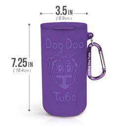 Dog Doo Tube Reusable Poop Bag Holder for Dog Walkers – Carries Used Bags, Tight-Fitting Lid Keeps in Odors – Pet Waste Carrier, Attachable to Leash, Harness, or Waist (XLarge, Purple)