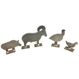 Magnum Target 1/5 Scale NRA/IHMSA .22LR Rim-fire Small Bore Animal Knock-Over Targets - 4pc. Steel Targets - Unpainted