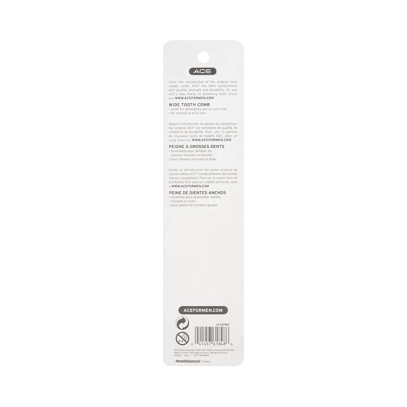 GOODY Ace Bi-function Comb, Coarse Teeth & Regular Teeth, Black,