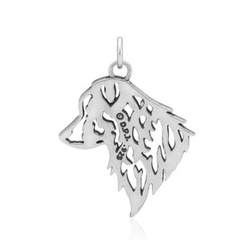 Dazzling Paws Jewelry Sterling Silver Australian Shepherd Pendant, Aussie Charm