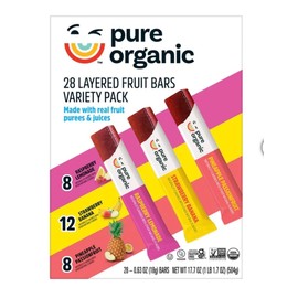 Pure Organic Layered Fruit Bars, Variety Pack, 0.63 oz, 28-count