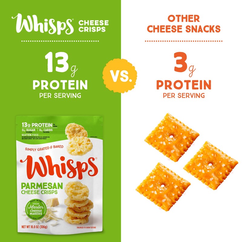 Whisps Cheese Crisps Parmesan Cheese | Protein Chips | Healthy