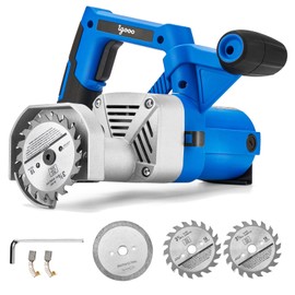 igooo Toe Kick Saw EKS85, 3-3/8 in. Blades, 2 Alloy Blade for Woods, 1 Diamond Blade for Tiles and Stones, Flush Cutting, Special Circular Saw for Removing Subfloor or Tiles